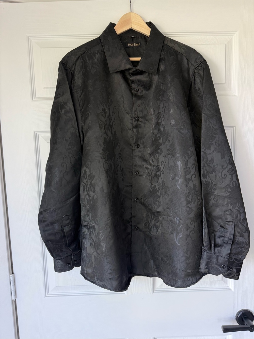 Black Floral Jacquard Dress Shirt - Men's